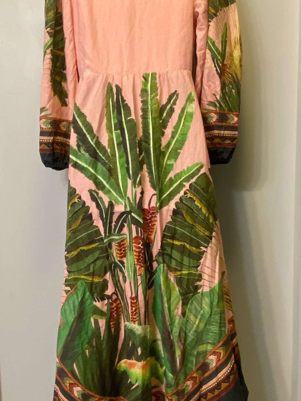 FARM RIO Amazonia Forest Linen Blend Tropical Maxi Dress S - Picture 7 of 16
